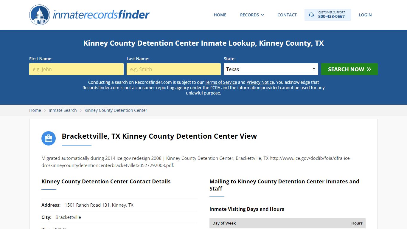 Kinney County Detention Center Inmate Lookup, Kinney County, TX