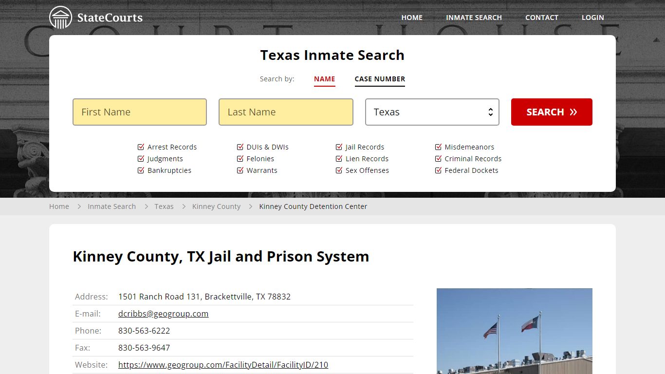 Kinney County Detention Center Inmate Records Search, Texas - State Courts