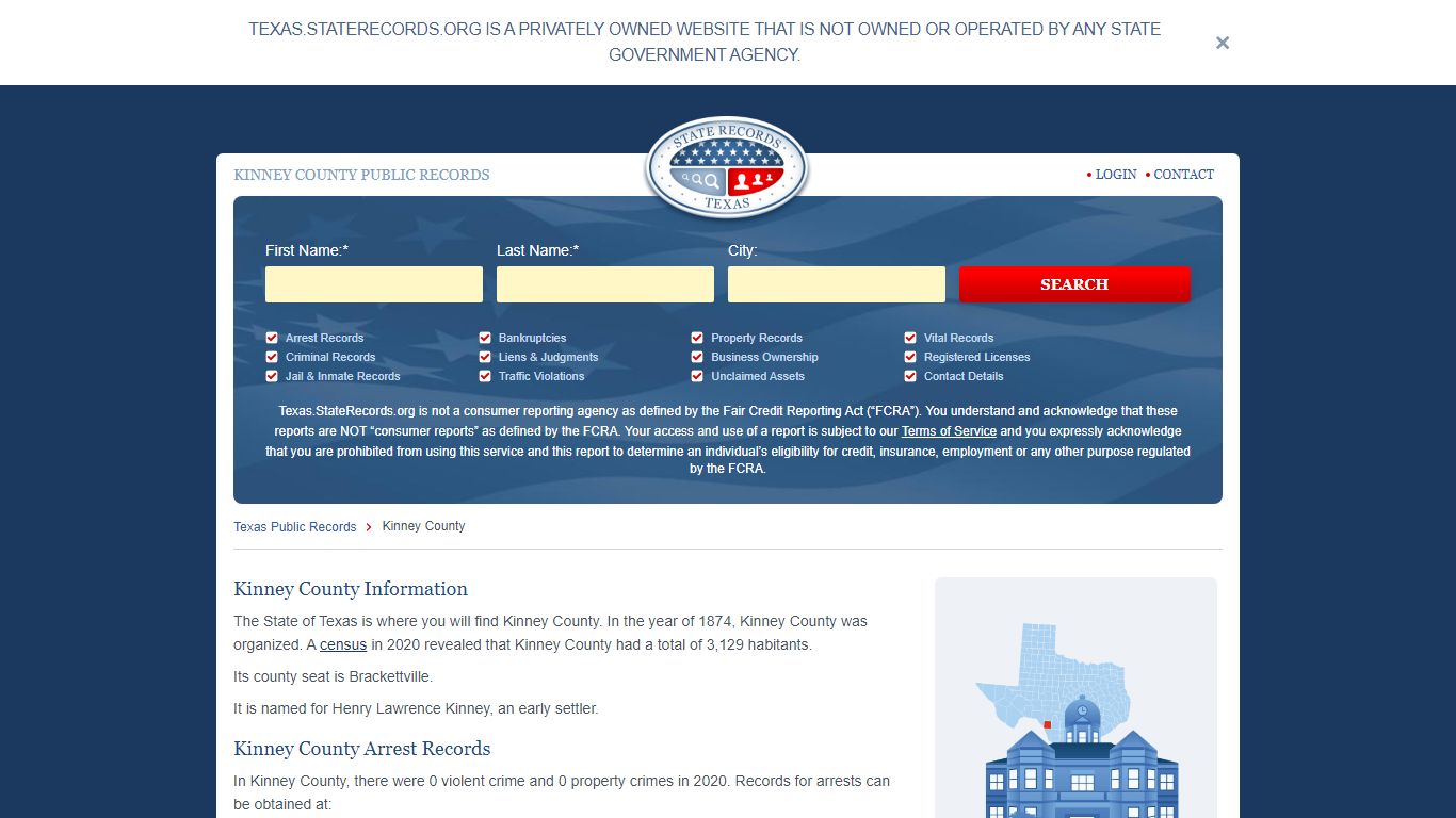 Kinney County Arrest, Court, and Public Records | StateRecords.org